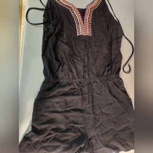 BCX Rayon Romper - Embroidered Neckline Xl